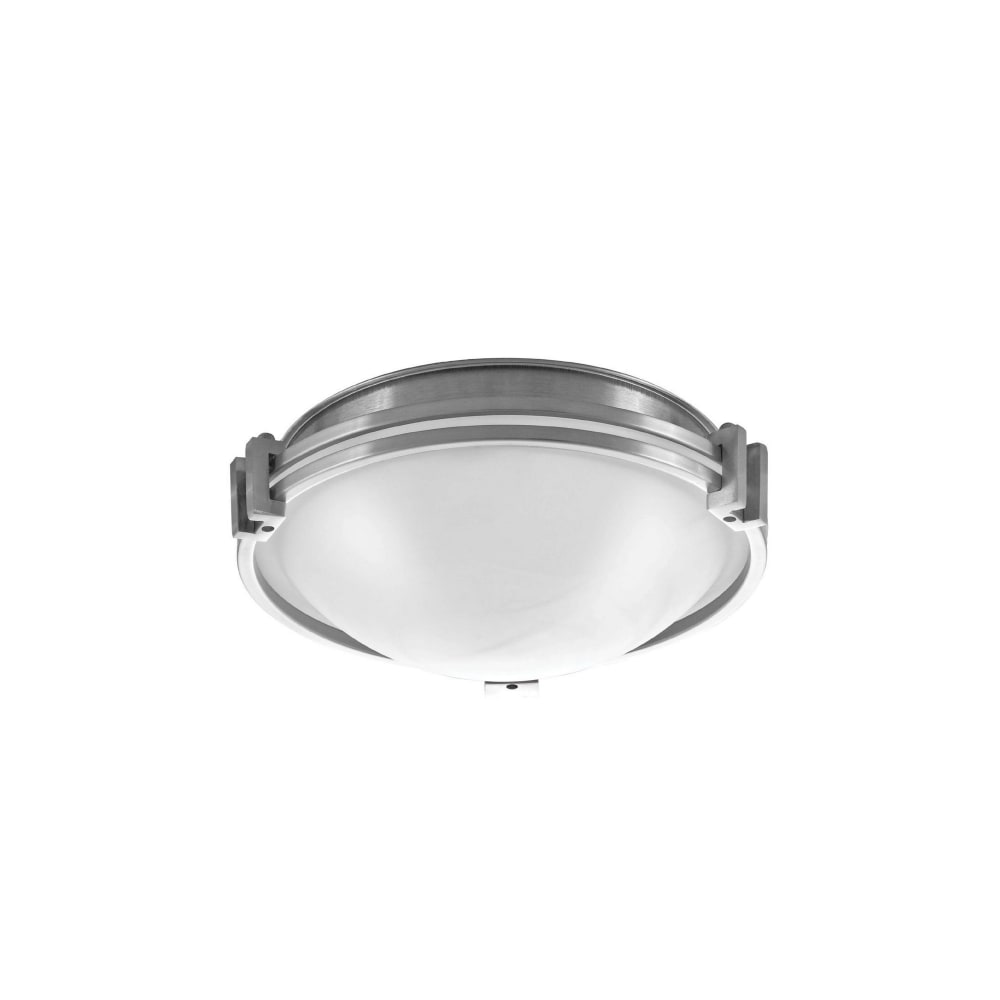 Ceiling Light, 12" Dia x 5" H, Brushed Nickel w/ Frosted White Glass Diffuser